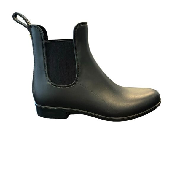 SAM EDELMAN Women's Size 7 TINSLEY Classic Chelsea Matte Black Rain Boots - Picture 1 of 7